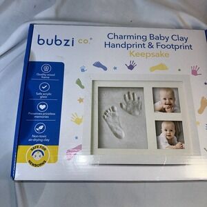 Bubzi Charming Baby Clay Handprint & Footprint Keepsake Kit -NEW/SEALED w/ Frame